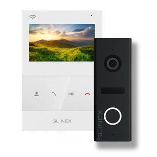 Slinex SQ-04N Cloud white + ML-17HD black Комплект видеодомофон + панель вызова, Білий