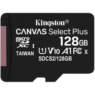 Kingston microSD 128GB C10 UHS-I R100MB/s + SD Карта пам'яті