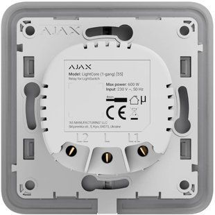 Ajax&nbsp;LightCore&nbsp;(1-gang)&nbsp;[55]&nbsp;(8EU) Реле для одноклавішного вимикача