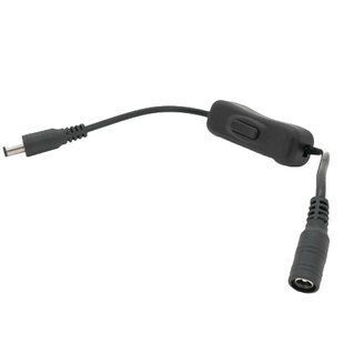 DC-F => DC-M (D 5,5x2,5мм) Black Подовжувач живлення з вимикачем
