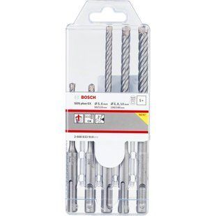 Bosch SDS plus-5X 5шт 5/6 x 110мм; 6/8/10 x 160мм Набір бурів по бетону