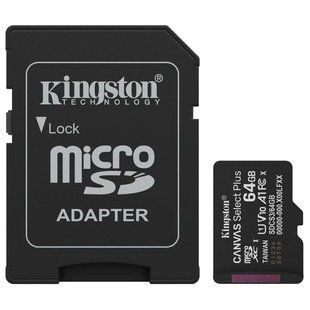 Kingston MICRO SDXC 64GB UHS-I W/ADAPTER Модуль флеш-пам'яті