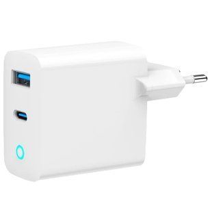 Gembird TA-UC-PDQC65L-W-01 (USB Type A + USB Type C) Мережевий зарядний пристрій