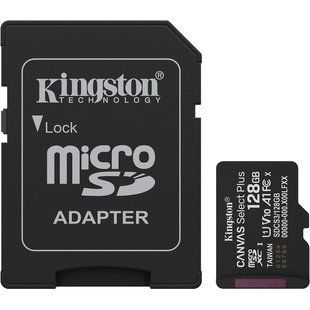 Kingston microSD 128GB C10 UHS-I A1 V10 R150MB/s + SD Карта пам'яті