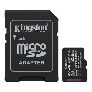 Kingston microSD 256GB C10 UHS-I A1 V10 R150MB/s + SD Карта пам'яті