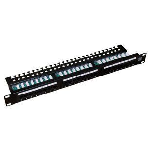 Hypernet PP-UTP24-WMR Патч-панель 24 порта 19" з менеджментом кабеля, Чорний