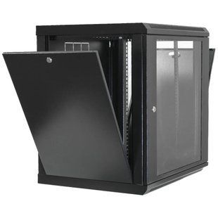 19"12U, 600х600х640мм акрилове скло, чорна Шафа