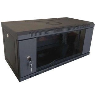 Hypernet WMNC-35-6U-FLAT-BLACK Шафа коммутаційна настінна 6U 600x350 розбірна чорна