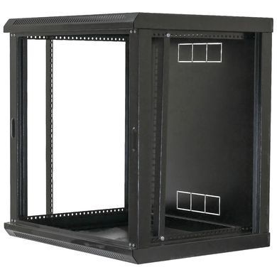19"12U, 600х600х640мм акрилове скло, чорна Шафа