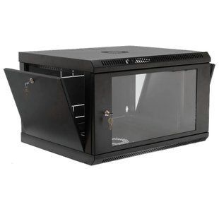 19" 6U, 600x400x373мм акрилове скло, чорна Шафа