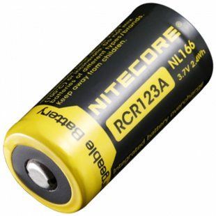 Nitecore NL166 3.7V (650mAh) Акумулятор літієвий 16340 (RCR123A)