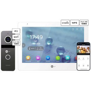 Neolight MEZZO Hybrid + SOLO IPW Graphite з кутком, PoE адаптер для панелі виклику Комплект відеодомофону
