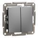 Schneider Electric EPH0300171 Asfora Вимикач 2-клавішний антрацит, пластик, без підсвічування та індикації, для врізного монтажу