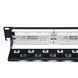 L&W ELECTRONICAL LW-PP74 Патч-панель 19" 24xRJ-45 UTP, кат. 6a, із заднім організатором з пластиковими шторками, LW, Чорний