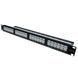 L&W ELECTRONICAL LW-PP74 Патч-панель 19" 24xRJ-45 UTP, кат. 6a, із заднім організатором з пластиковими шторками, LW, Чорний