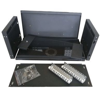 Hypernet WMNC-350-4U-FLAT-BLACK Шафа коммутаційна настінна розбірна чорна