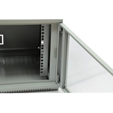 19" 6U Шафа, 600x350x373мм (Ш*Г*В), економ,акрилове скло, сіра