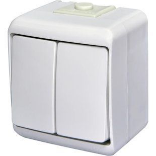 ETI Hermetics 4668001 Вимикач 2-клавішний накладний, білий, IP 54