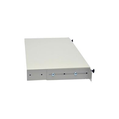 Патч-панель 24 порти SC-Simpl./LC-Dupl./E2000, пуста, кабельні вводи для 2xPG13.5 та 2xPG11, 1U, чор, Білий