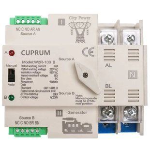 CUPRUM WR2 I-II 100А 2п АВР Перемикач з ручним перемиканням