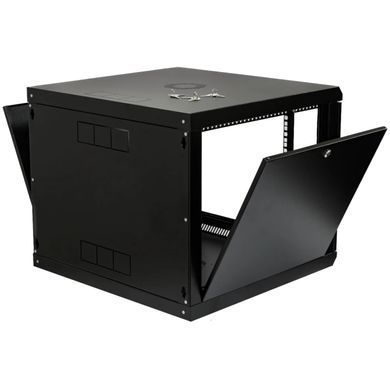 19" 9U 600x600x507мм акрилове скло чорна Шафа