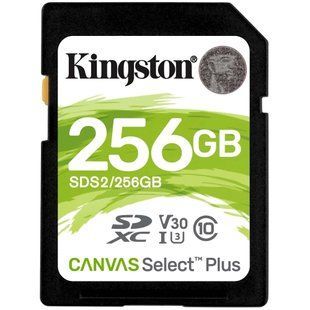 Kingston Canvas Select Plus 256Гб 100R C10 UHS-I U3 V30 Карта пам'яті SDXC