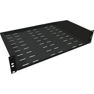2U 19" 350 мм 9005 Полиця консольна чорна, Чорний