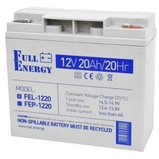 Full Energy FEL-1220 20А&bull;г 12В гелева Свинцево-кислотна акумуляторна батарея, серый