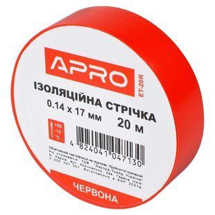 APRO 0.14х17&nbsp;мм&nbsp;20&nbsp;м Iзоляцiйна&nbsp;стрiчка&nbsp;червона