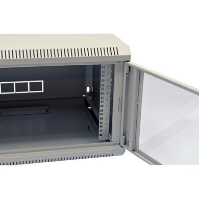 6U Шафа 19" , 600x500x373мм (Ш*Г*В), економ, акрилове скло, сіра