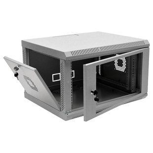 19" 6U, 600х500х373 мм акрилове скло сіра Шафа