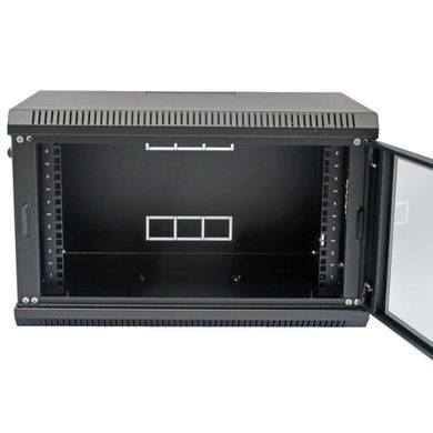 6U, 600х350х373 мм Шафа акрилове скло, чорна