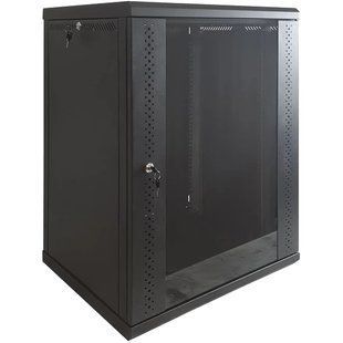 EServer 12U 600х350х637 скло, чорна Шафа