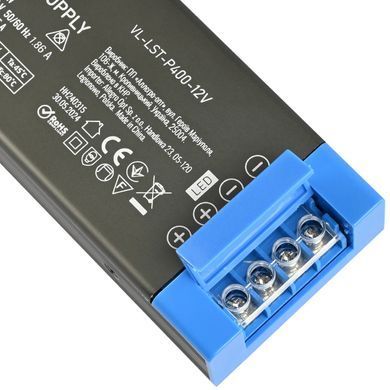 VIDEX (VL-LST-P400-12V) DC12V 33.3A 400W IP20 Блок живлення для LED стрічки