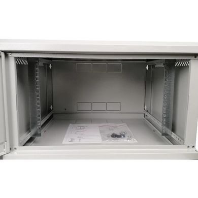 EServer 6U 600х500х370 скло, сіра Шафа