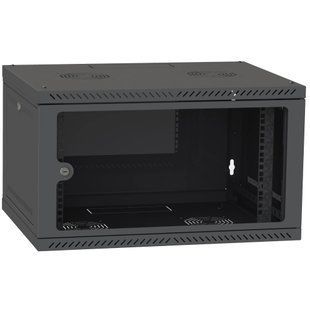 IPCOM 4U 600x450 Шафа телекомунікаційна двері скло (чорна)