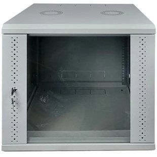 EServer 9U 600х500х503 скло, сіра Шафа