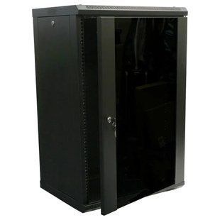 Hypernet WMNC-18U-FLAT- BLACK Шафа коммутаційна настінна 18U 600x450 розбірна