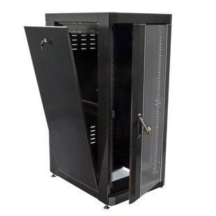19" 28U, 610х865 мм Шафа посилена, перфоровані двері (66%), чорна