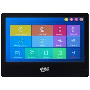 Light Vision SINGAPORE WiFi FHD BLACK (AI) 10" Відеодомофон, Чорний