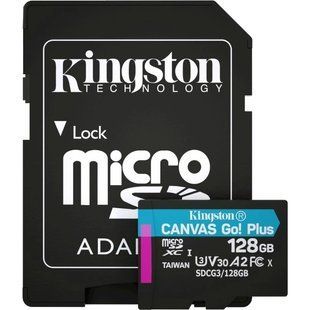 Kingston microSDXC 128 Гб U3 V30 A2 (SDCG3/128GBSP) Карта пам&rsquo;яті