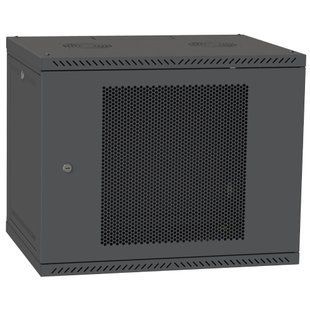 IPCOM 9U 600x600 Шафа телекомунікаційна двері перф (чорна)