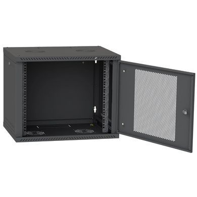IPCOM 9U 600x600 Шафа телекомунікаційна двері перф (чорна)