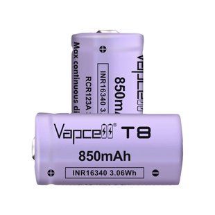 Vapcell T8 INR16340 (CR123A) 850 mah 3A, Li-ion Акумулятор