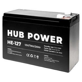 Hub Power НЕ-127 7А&bull;г 12В Свинцево-кислотна акумуляторна батарея