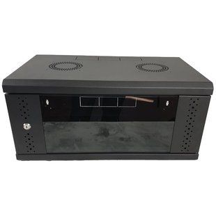 EServer 4U 600х350х284, скло, чорна Шафа