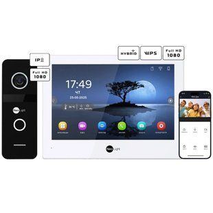 Neolight ALPHA Hybrid + SOLO IP Black з кутком, PoE адаптер для панелі виклику Комплект відеодомофону