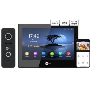 Neolight ALPHA Hybrid Black + PRIME FHD Black з кутком Комплект відеодомофону