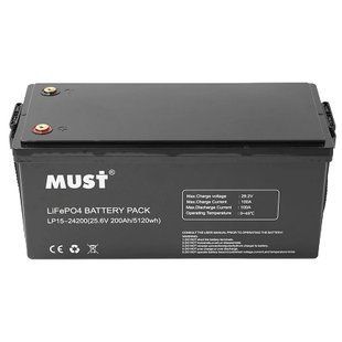 Must LP15-24200 25.6В 200А&bull;г Літієва акумуляторна батарея