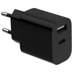 Gembird TA-UC-2AC12-01-BK (USB Type A + USB Type C) Мережевий зарядний пристрій